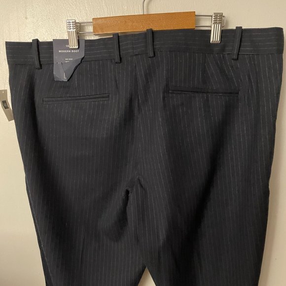 Women's GAP Wool Blue Pinstriped Modern Boot Cut Pants - Size 16R NWT - Picture 5 of 8